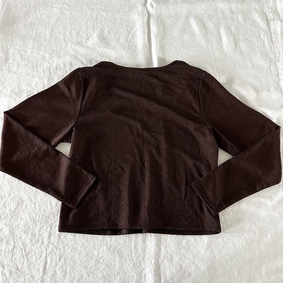 Old Navy Brown Shimmer Long Sleeve Top - Picture 2 of 6